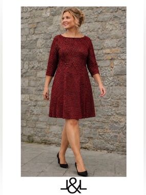 2X Love & Legend Skater Dress with Boat Neck and Exposed Zipper Detail